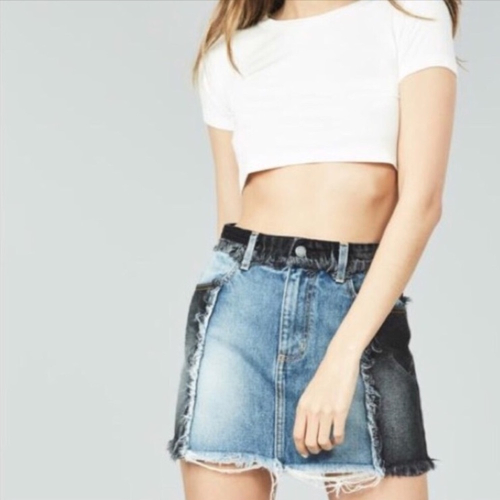 LF Carmar two-tone denim skirt